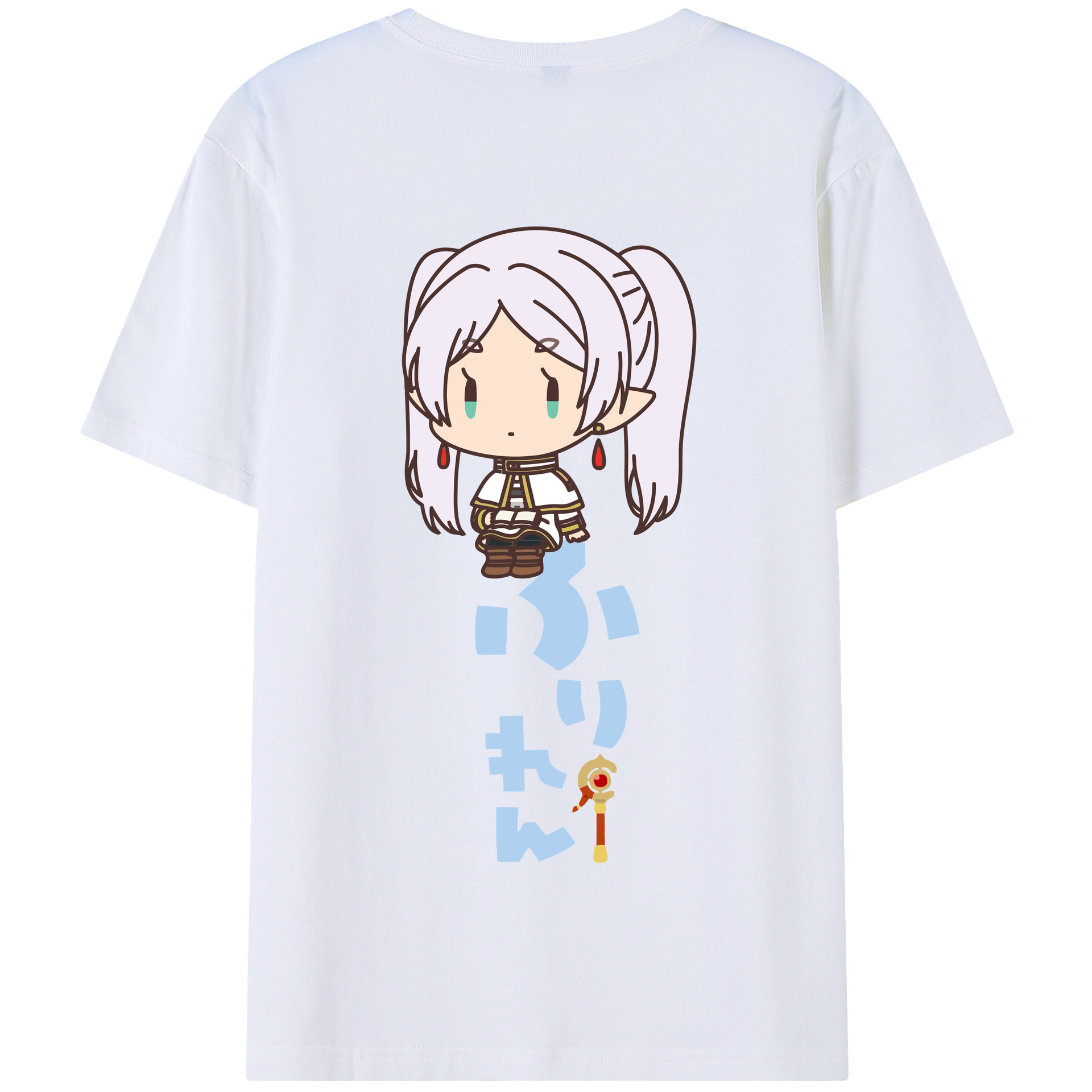 （画像用） 葬送のフリーレン Frieren 綿100％半袖Tシャツ（背面プリント）