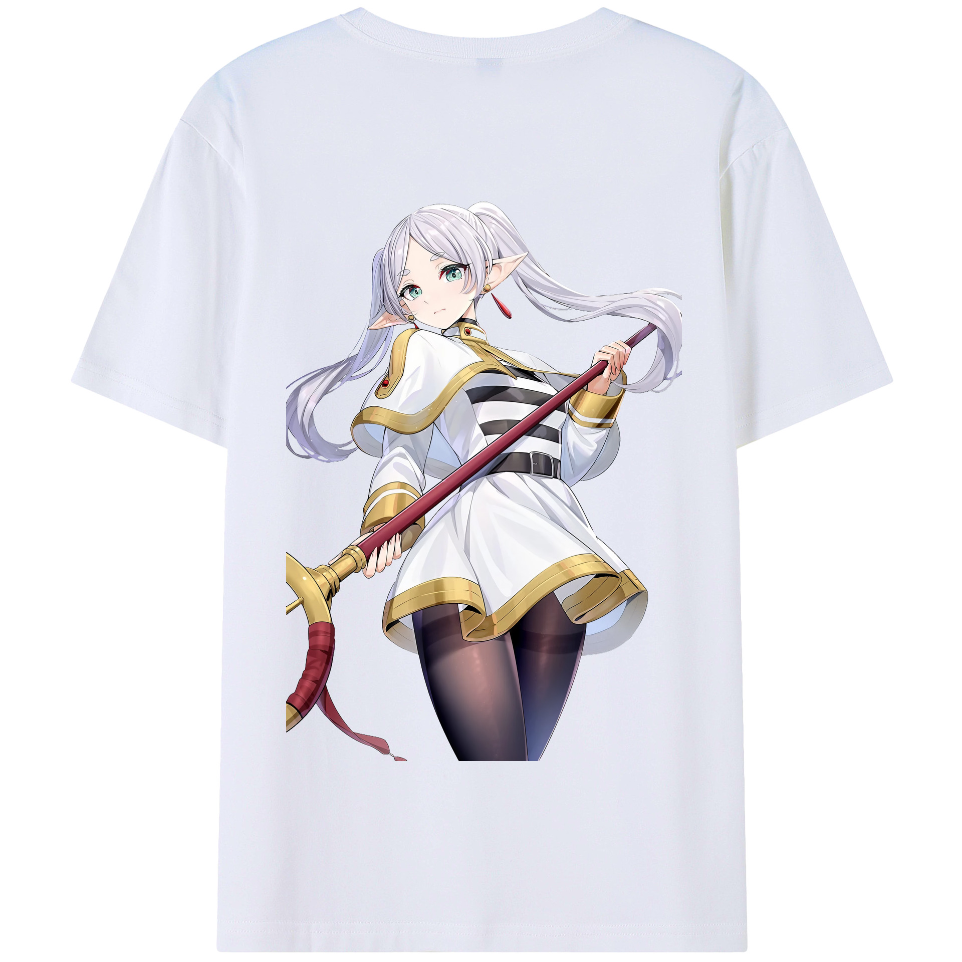 （画像用） 葬送のフリーレン Frieren 綿100％半袖Tシャツ（背面プリント）