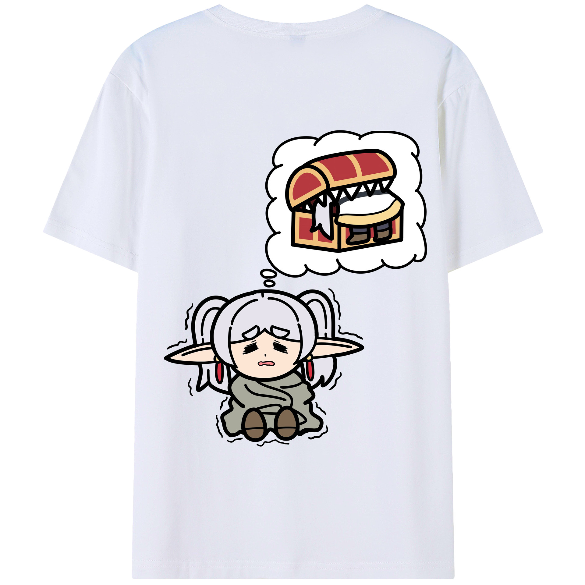 （画像用） 葬送のフリーレン Frieren 綿100％半袖Tシャツ（背面プリント）