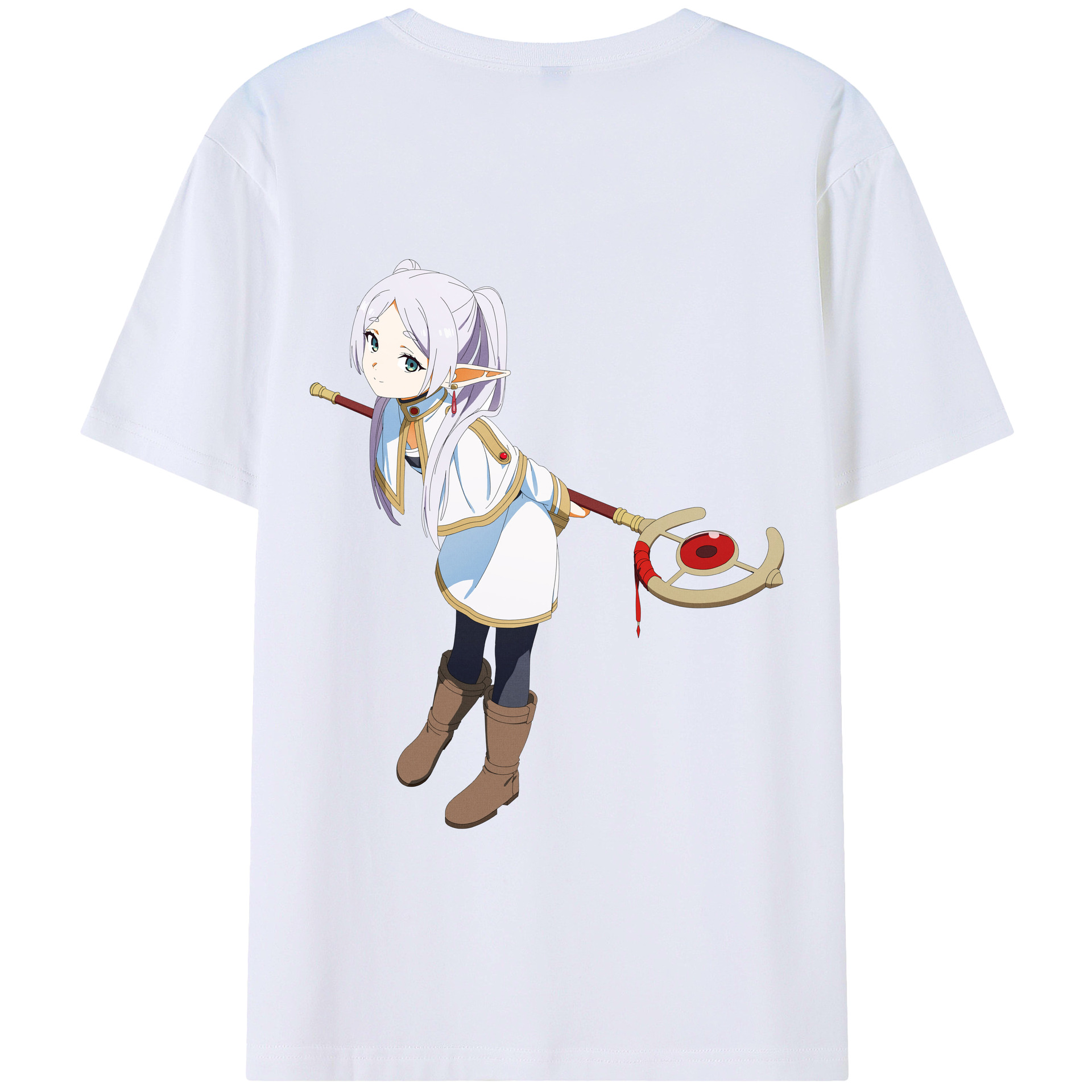 （画像用） 葬送のフリーレン Frieren 綿100％半袖Tシャツ（背面プリント）