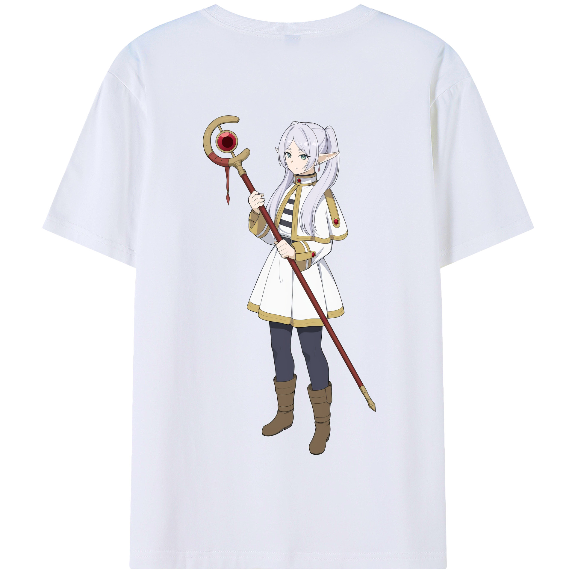 （画像用） 葬送のフリーレン Frieren 綿100％半袖Tシャツ（背面プリント）