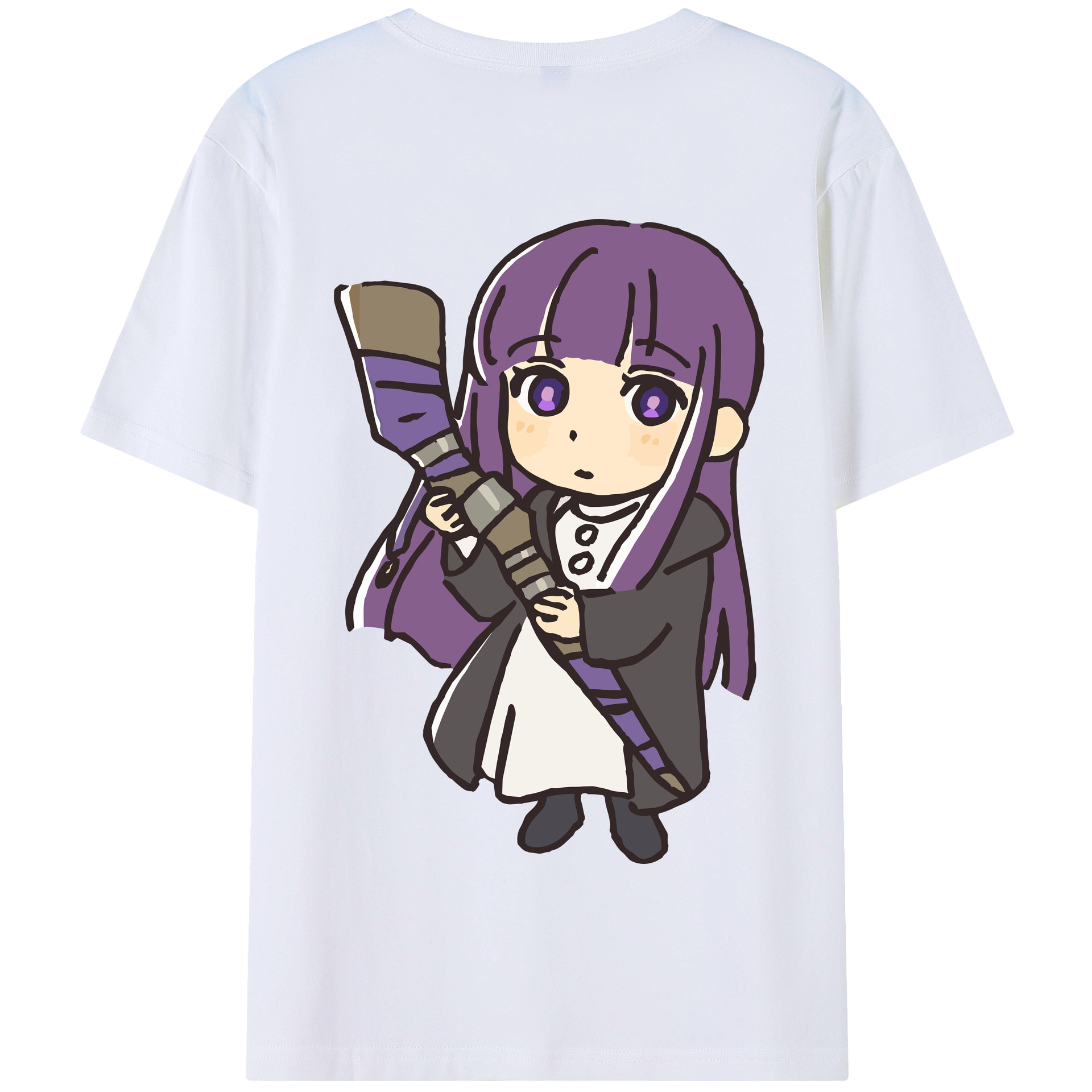 （画像用） 葬送のフリーレン Frieren 綿100％半袖Tシャツ（背面プリント）