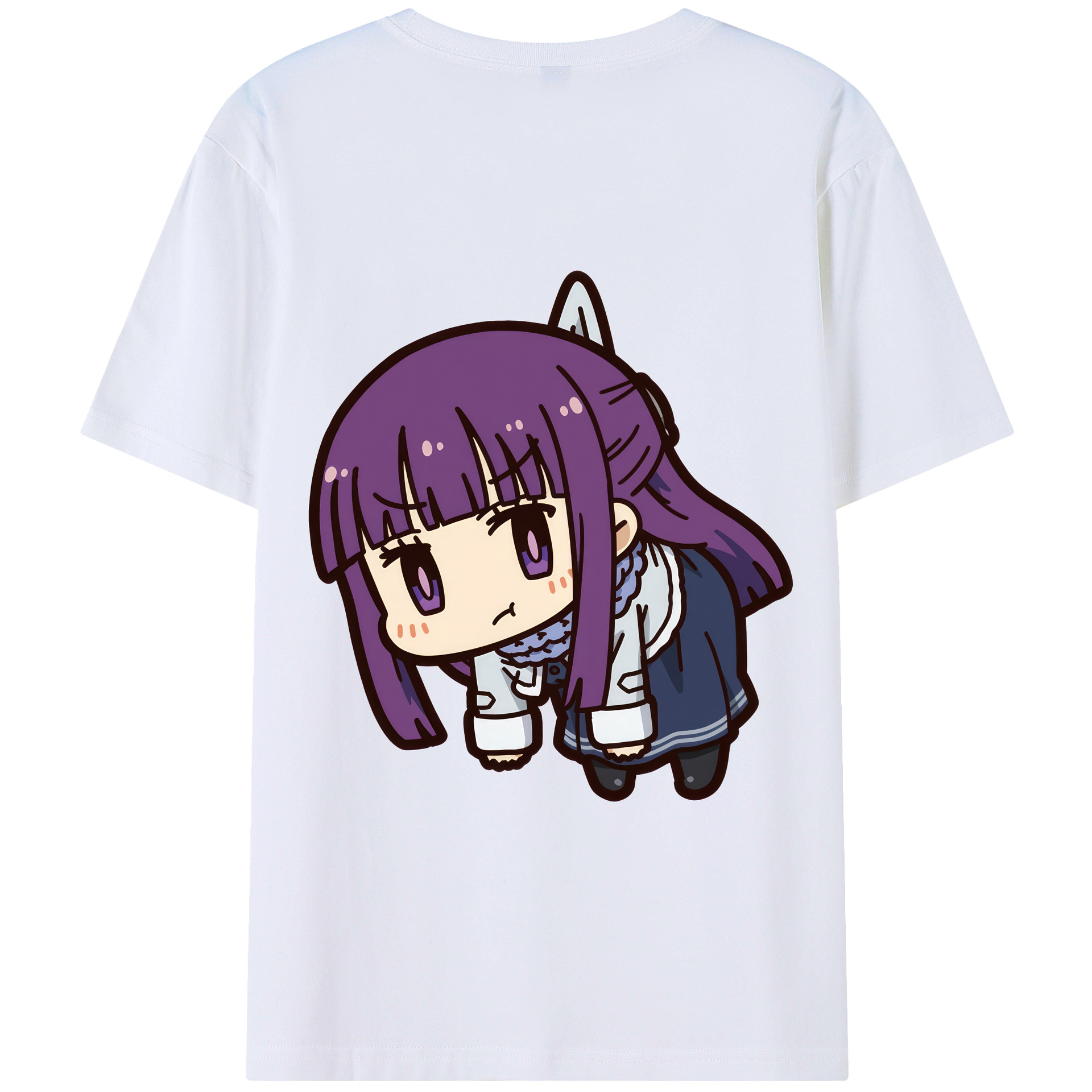 （画像用） 葬送のフリーレン Frieren 綿100％半袖Tシャツ（背面プリント）