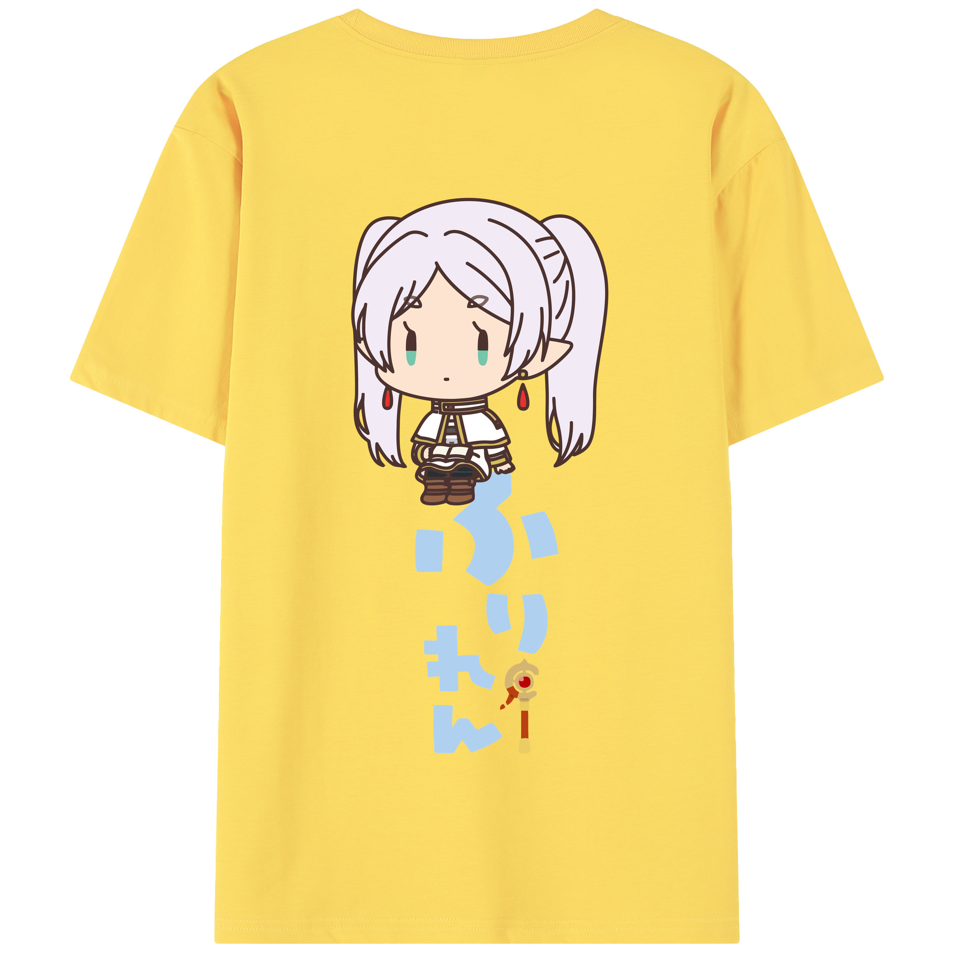 （画像用） 葬送のフリーレン Frieren 綿100％半袖Tシャツ（背面プリント）