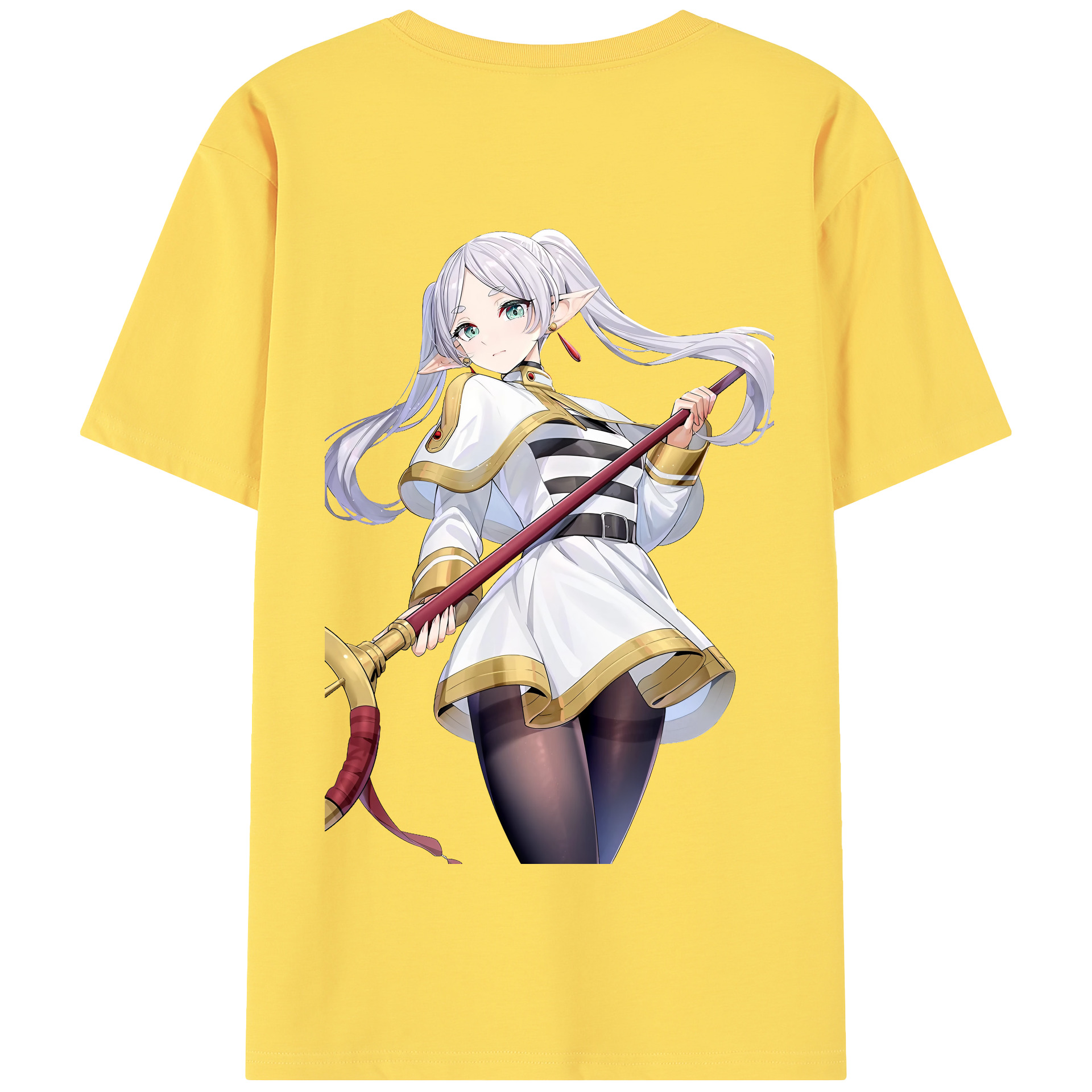 （画像用） 葬送のフリーレン Frieren 綿100％半袖Tシャツ（背面プリント）