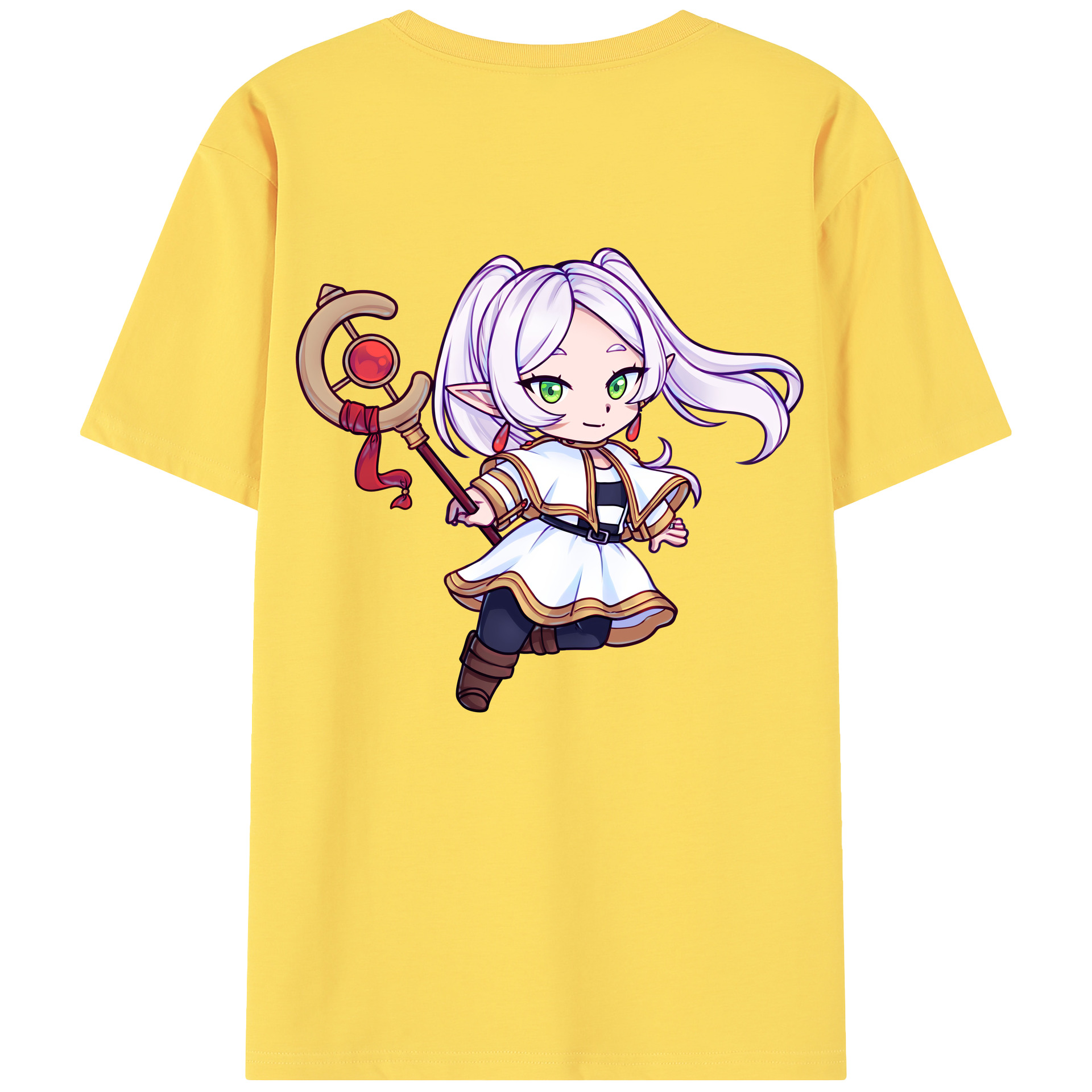 （画像用） 葬送のフリーレン Frieren 綿100％半袖Tシャツ（背面プリント）