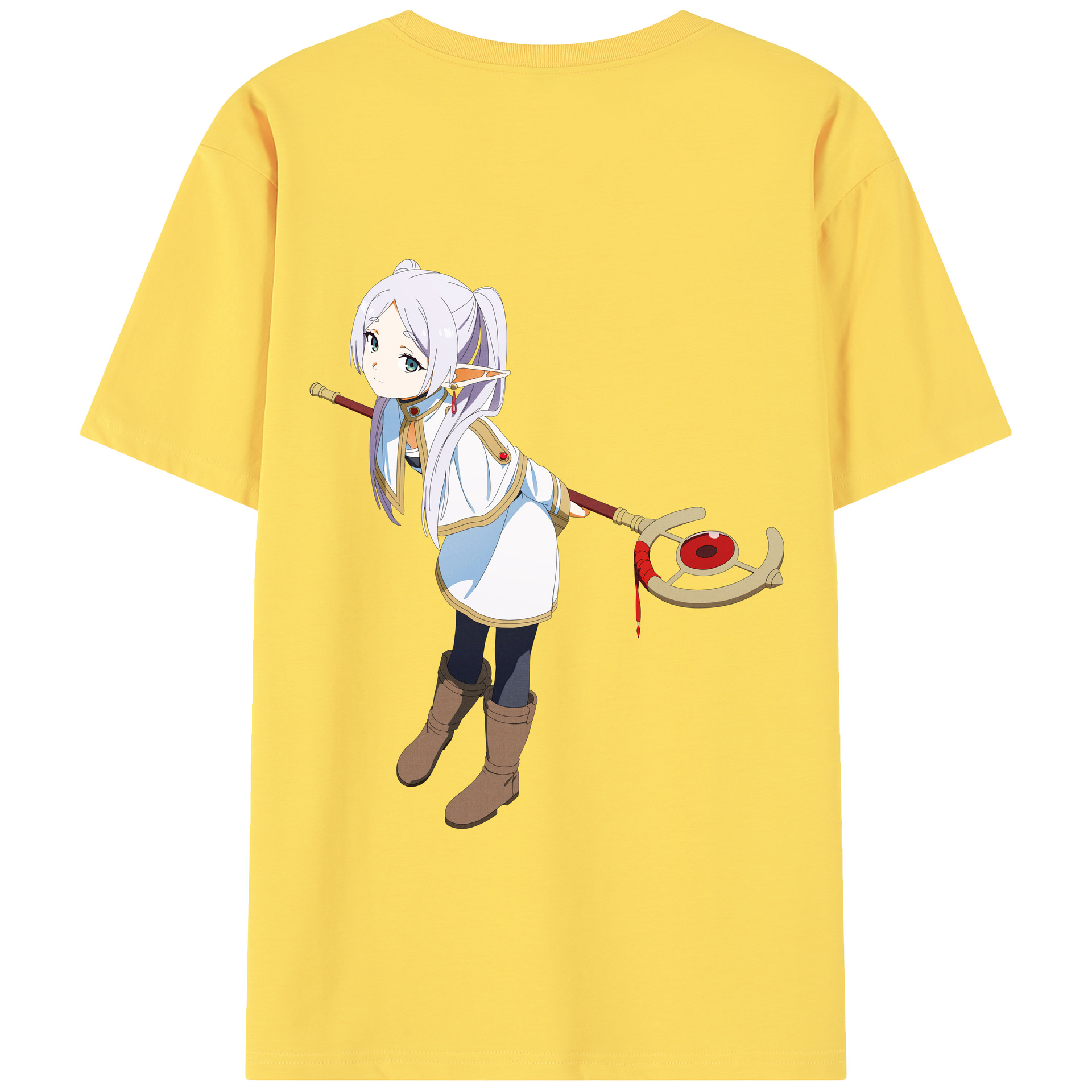 （画像用） 葬送のフリーレン Frieren 綿100％半袖Tシャツ（背面プリント）