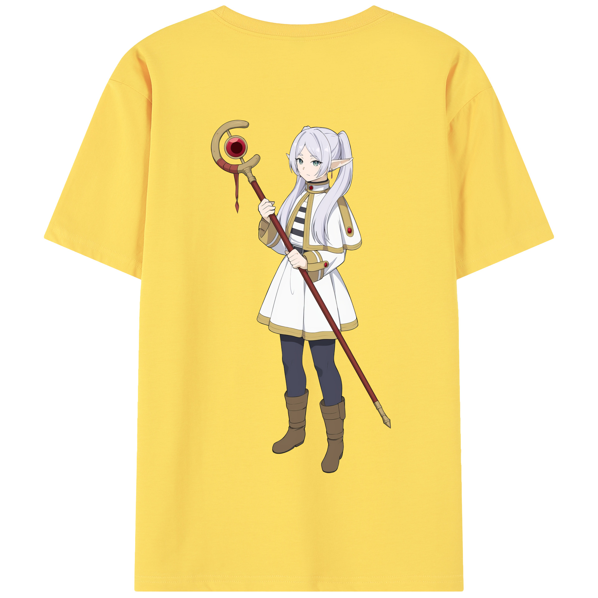 （画像用） 葬送のフリーレン Frieren 綿100％半袖Tシャツ（背面プリント）