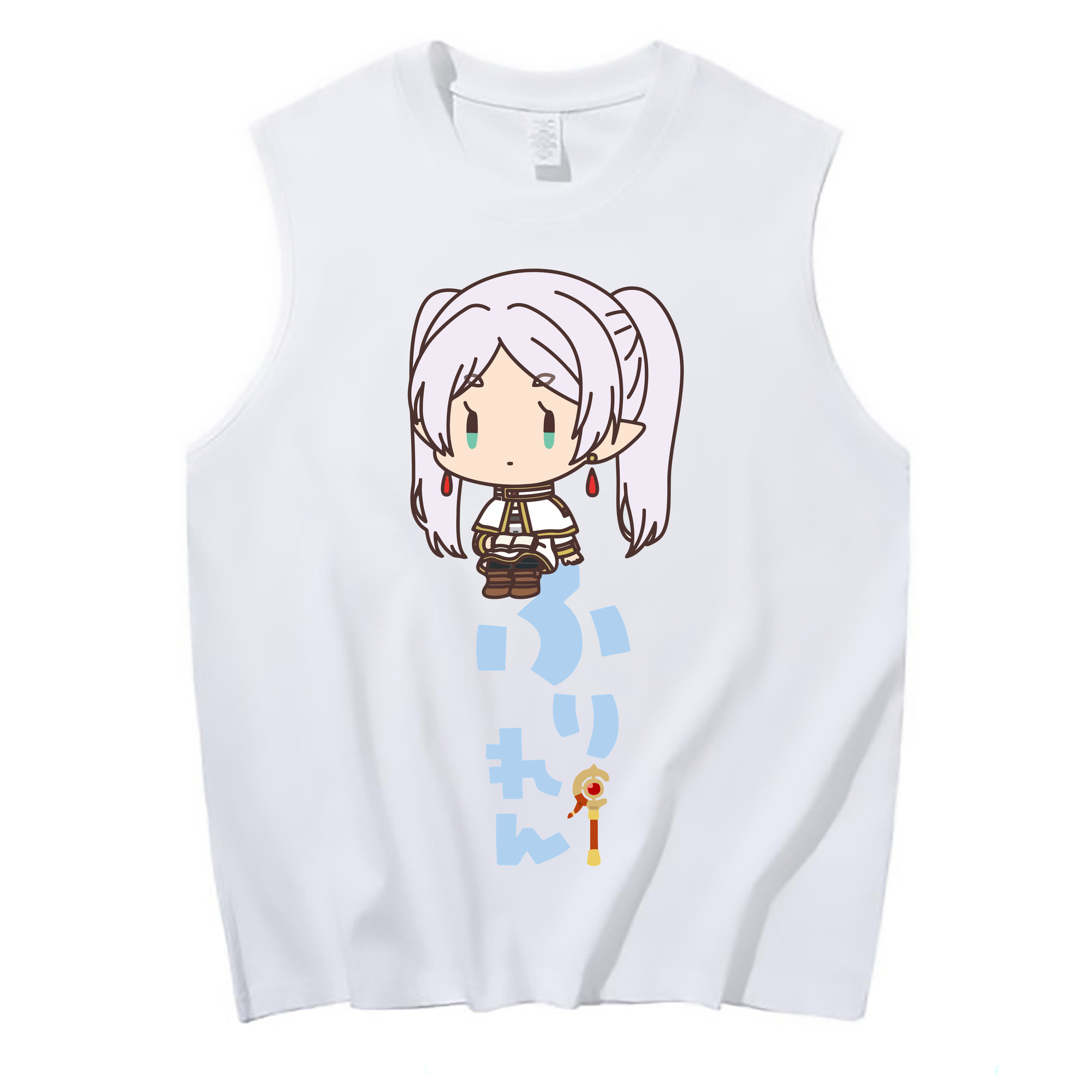 （画像用） 葬送のフリーレン Frieren コットン100％タンクトップ（フロントプリント）