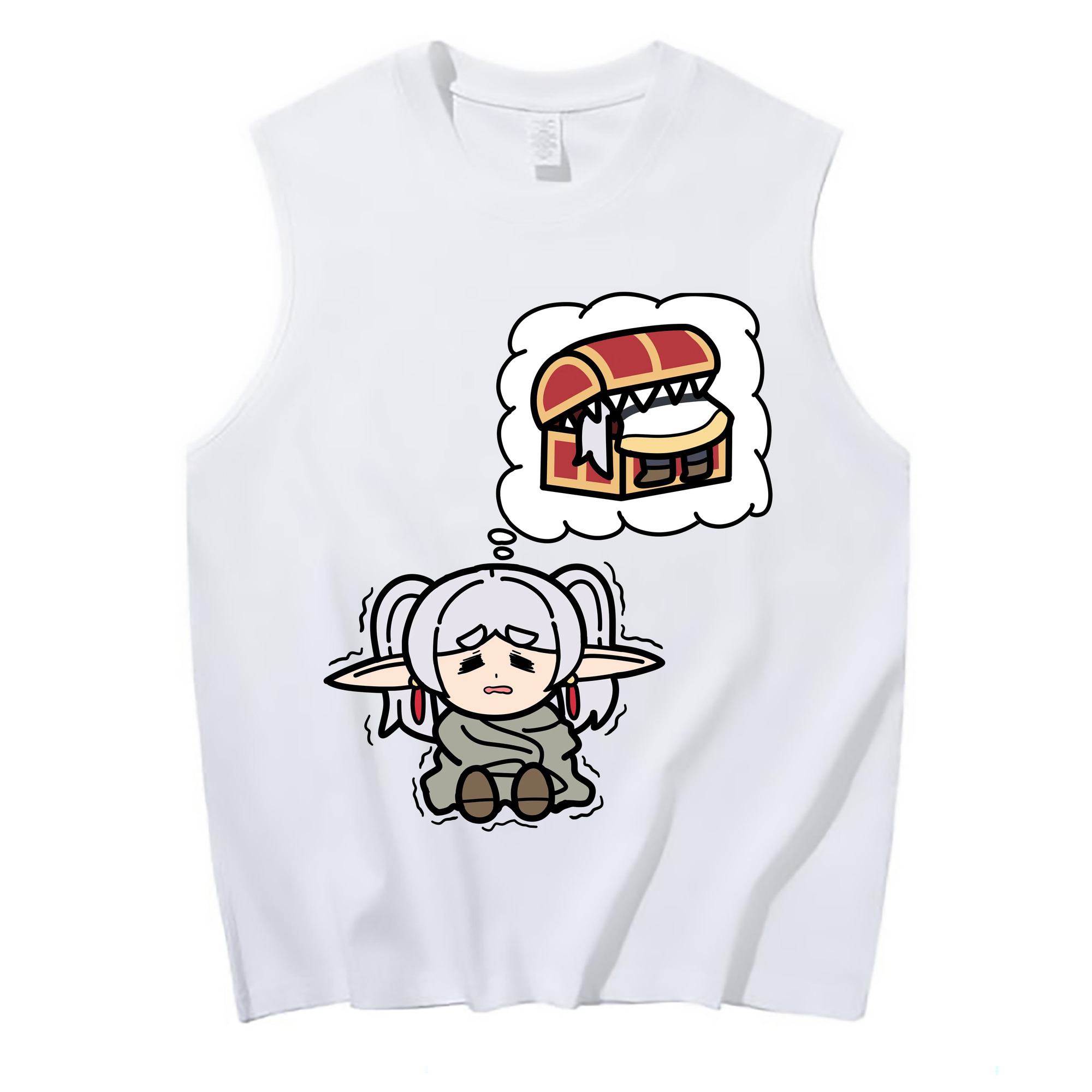 （画像用） 葬送のフリーレン Frieren コットン100％タンクトップ（フロントプリント）